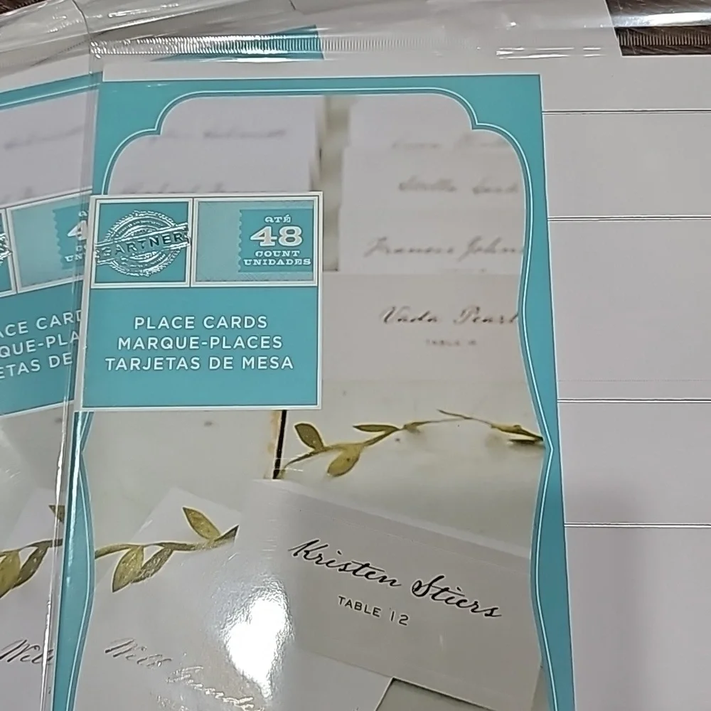 Gartner Studio White and Silver Place Cards